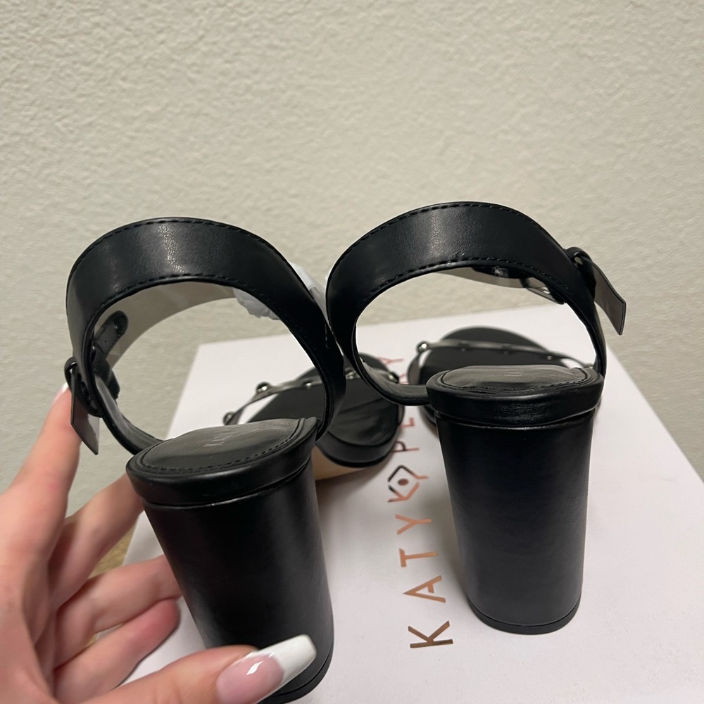 Katy Perry Embellished Heeled Sandals - The Nina in Black - Picture 8 of 10